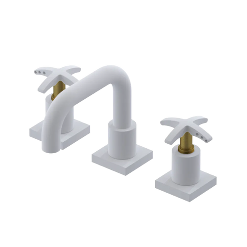 Rubinet Widespread Lav. Set. with Genesis spout (less drain) Matt White