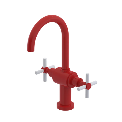 Rubinet Single Hole Dual Handle Lav. Set with LaSalle Spout (less drain) Red