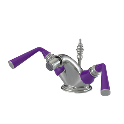 Rubinet Single Hole Dual Handle Bidet Fitting (Less Drain) Satin Nickel