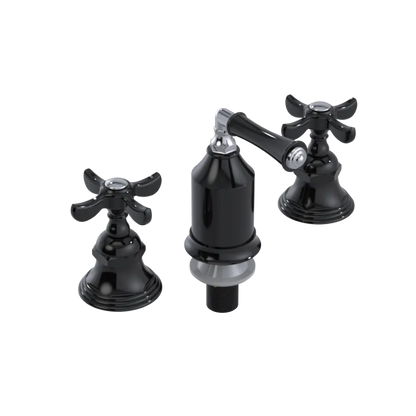 Rubinet Bidet Fitting with Spray, Diverter, and Vacum Breaker (Less Drain) Black