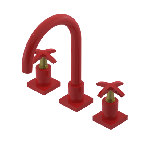 Rubinet Widespread Lav. Set. (less drain) Red
