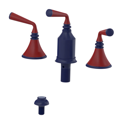 Rubinet Bidet Fitting with Spray, Diverter, and Vacum Breaker (Less Drain) Midnight Blue