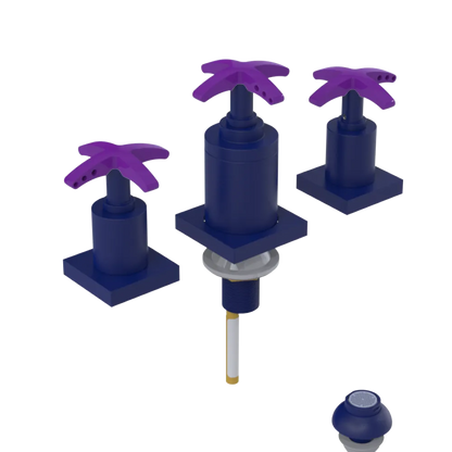 Rubinet Bidet Fitting with Spray, Diverter, and Vacuum Breaker (less drain) Midnight Blue