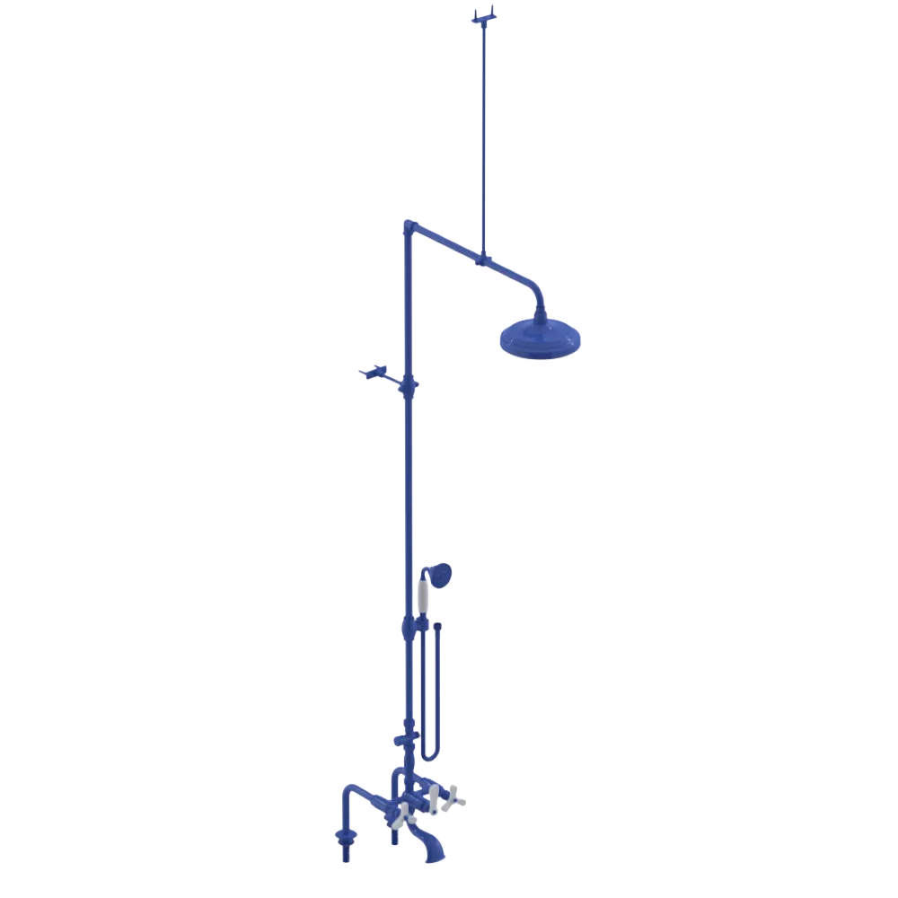 Rubinet Deck Mount Tub & Shower with Hand Held Shower Blu Jean