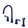 Rubinet Widespread Kitchen Set with Hand Spray Midnight Blue