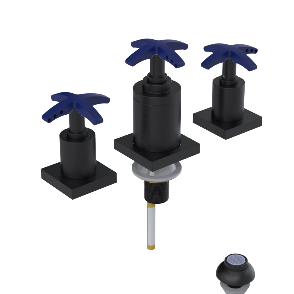 Rubinet Bidet Fitting with Spray, Diverter, and Vacuum Breaker (less drain) Matt Black
