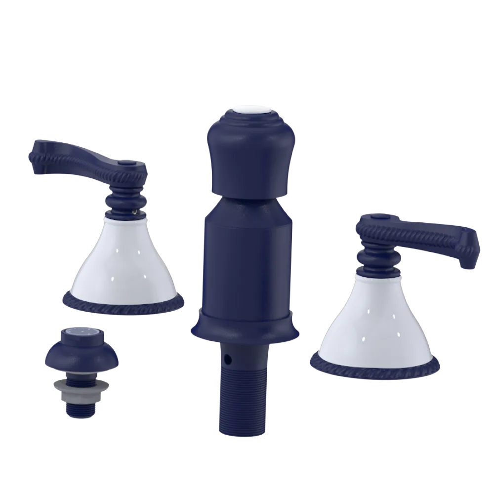 Rubinet Bidet Fitting with Spray, Diverter, and Vacum Breaker (Less Drain) Midnight Blue