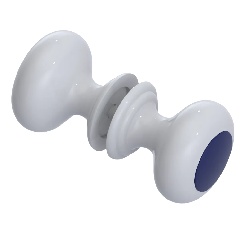 Rubinet Shower Door Knob (set) White
