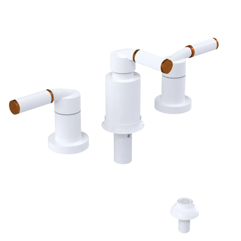 Rubinet Bidet Fitting with Spray, Diverter, and Vacuum Breaker (less drain) White