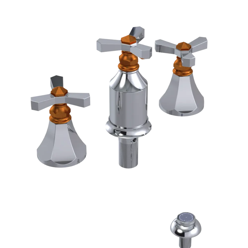 Rubinet Bidet Fitting with Spray, Diverter, and Vacum Breaker (Less Drain) Chrome