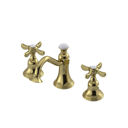 Rubinet Widespread Lav. Set. (less drain) Natural Brass