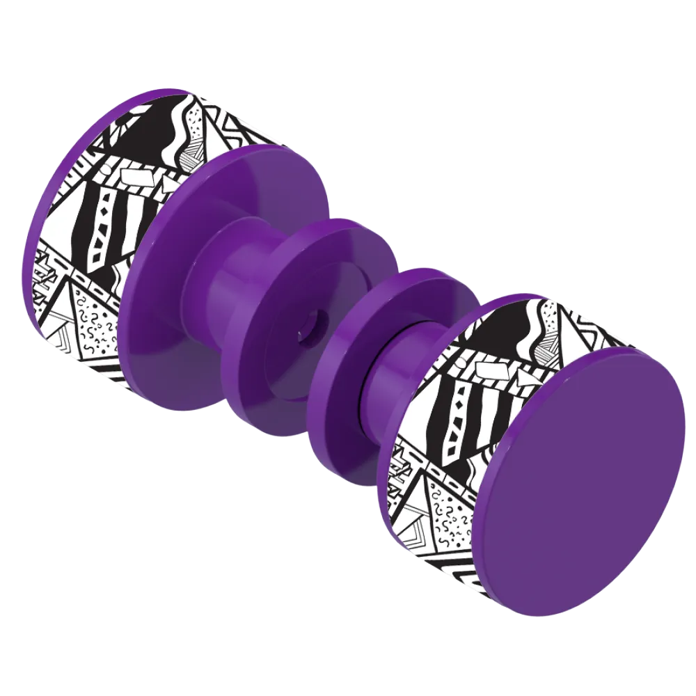 Rubinet Shower Door Knob (set) Purple Haze