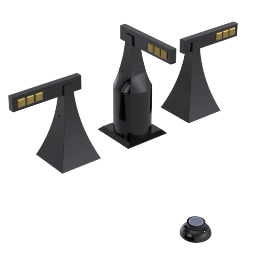 Rubinet Bidet Fitting with Spray, Diverter, and Vacum Breaker (Less Drain) Black
