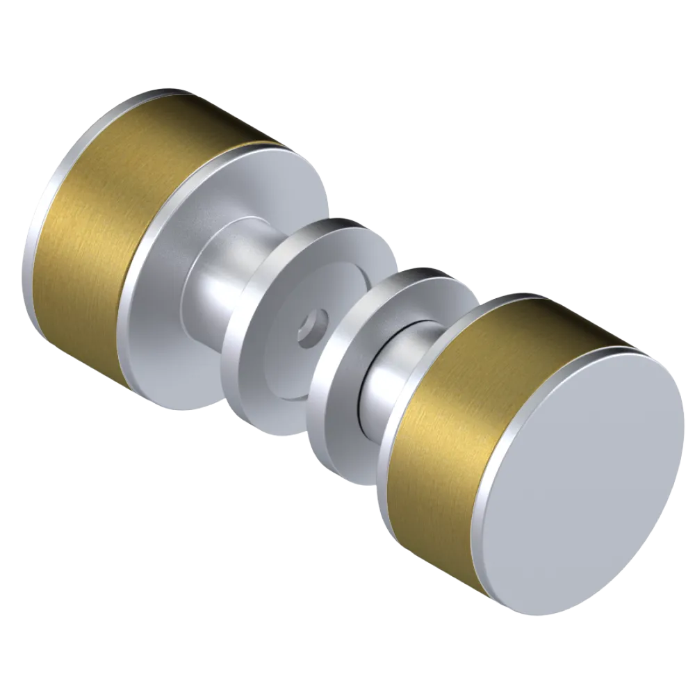 Rubinet Shower Door Knob (set) Satin Chrome