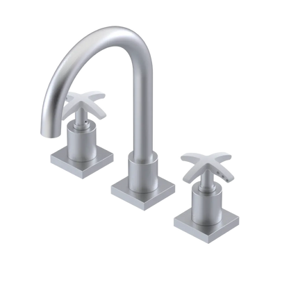 Rubinet Widespread Lav. Set. (less drain) Satin Chrome