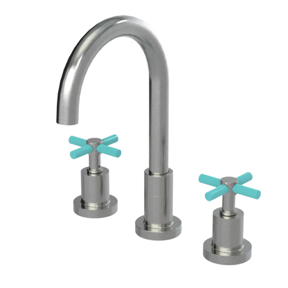 Rubinet Widespread Kitchen Set with LaSalle Spout Satin Nickel
