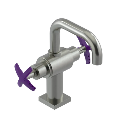 Rubinet Single Hole Dual Handle Lav. Set. with Genesis spout (less drain) Satin Nickel