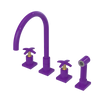 Rubinet Widespread Kitchen Set with Hand Spray Purple Haze