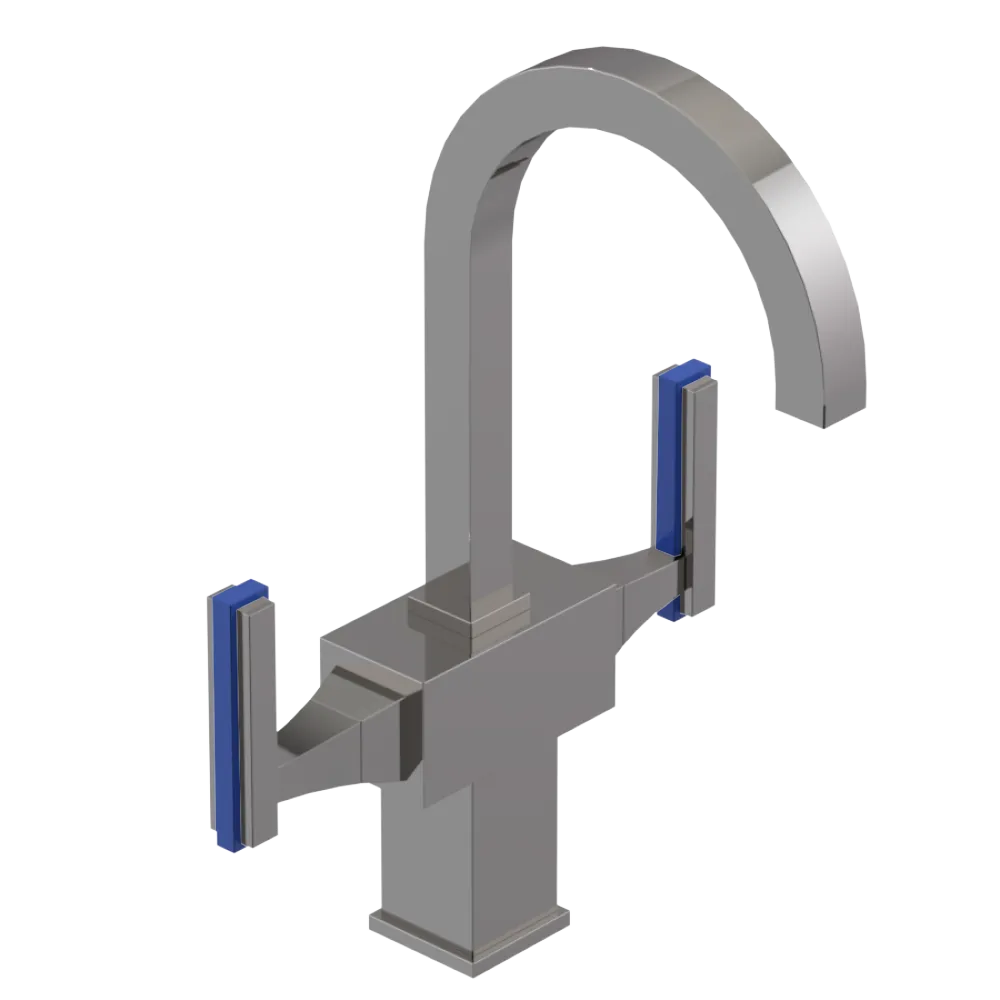 Rubinet Single Hole Dual Handle Lav. Set. (less drain) Polished Nickel
