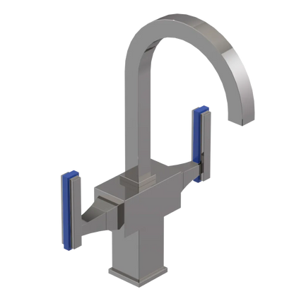 Rubinet Single Hole Dual Handle Lav. Set. (less drain) Polished Nickel