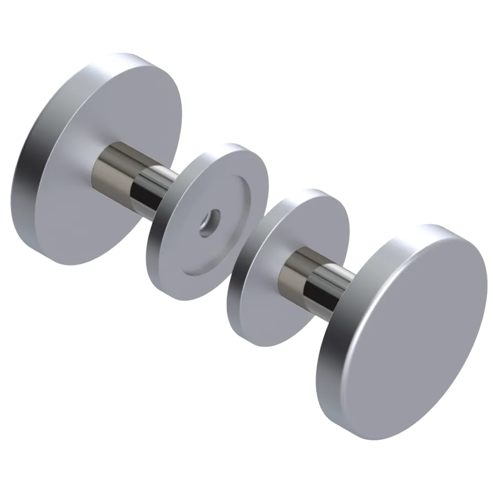 Rubinet Shower Door Knob (set) Satin Chrome