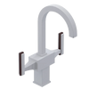 Rubinet Single Hole Dual Handle Lav. Set. (less drain) Matt White