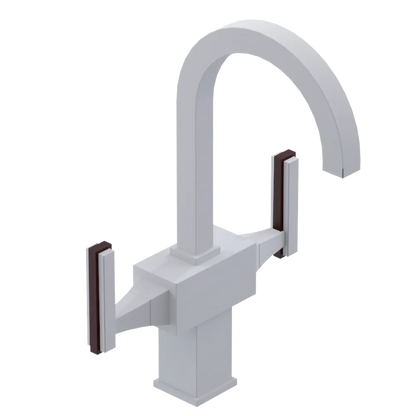 Rubinet Single Hole Dual Handle Lav. Set. (less drain) Matt White