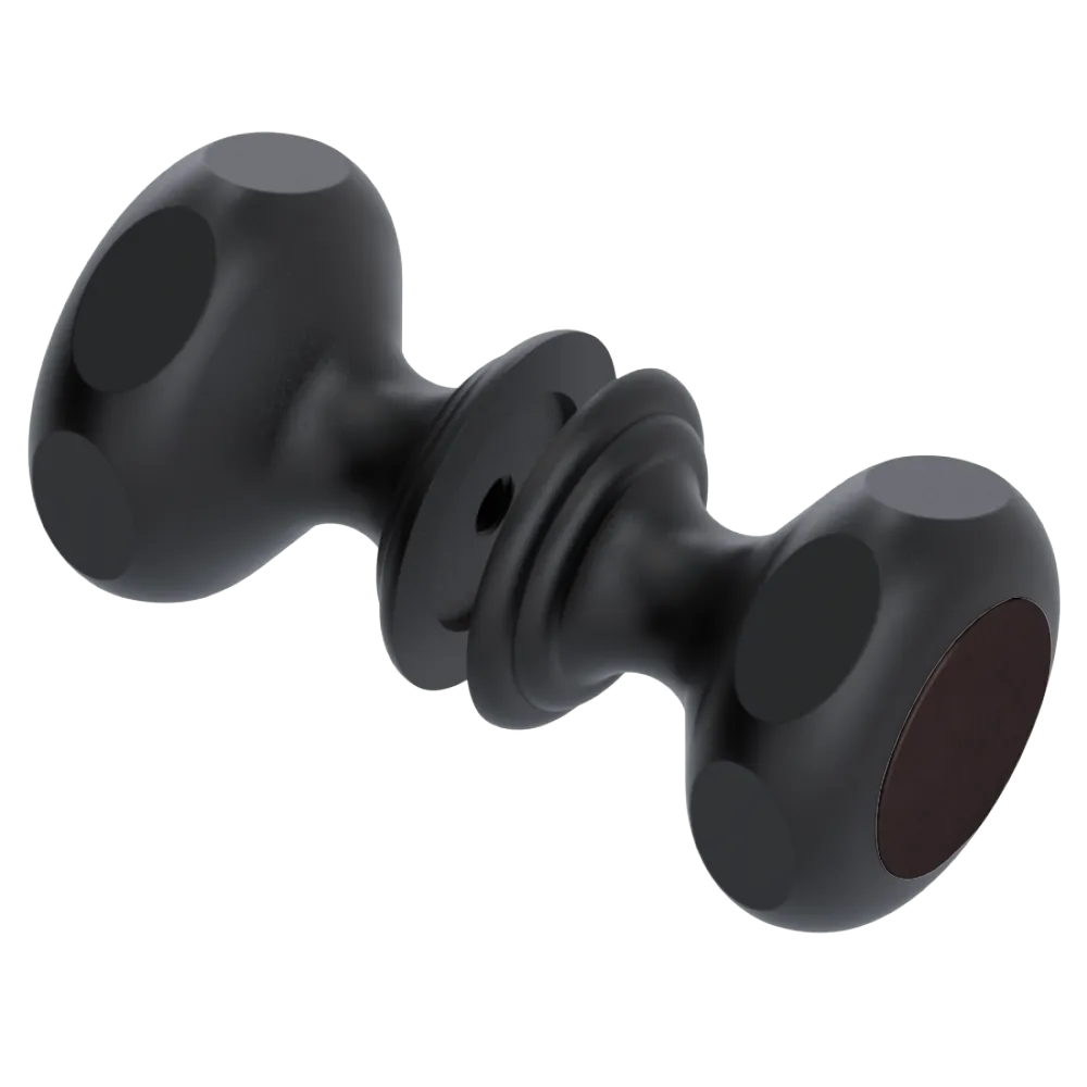 Rubinet Shower Door Knob (set) Matt Black