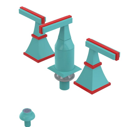 Rubinet Bidet Fitting with Spray, Diverter, and Vacum Breaker (Less Drain) Aqua