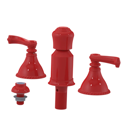 Rubinet Bidet Fitting with Spray, Diverter, and Vacum Breaker (Less Drain) Red
