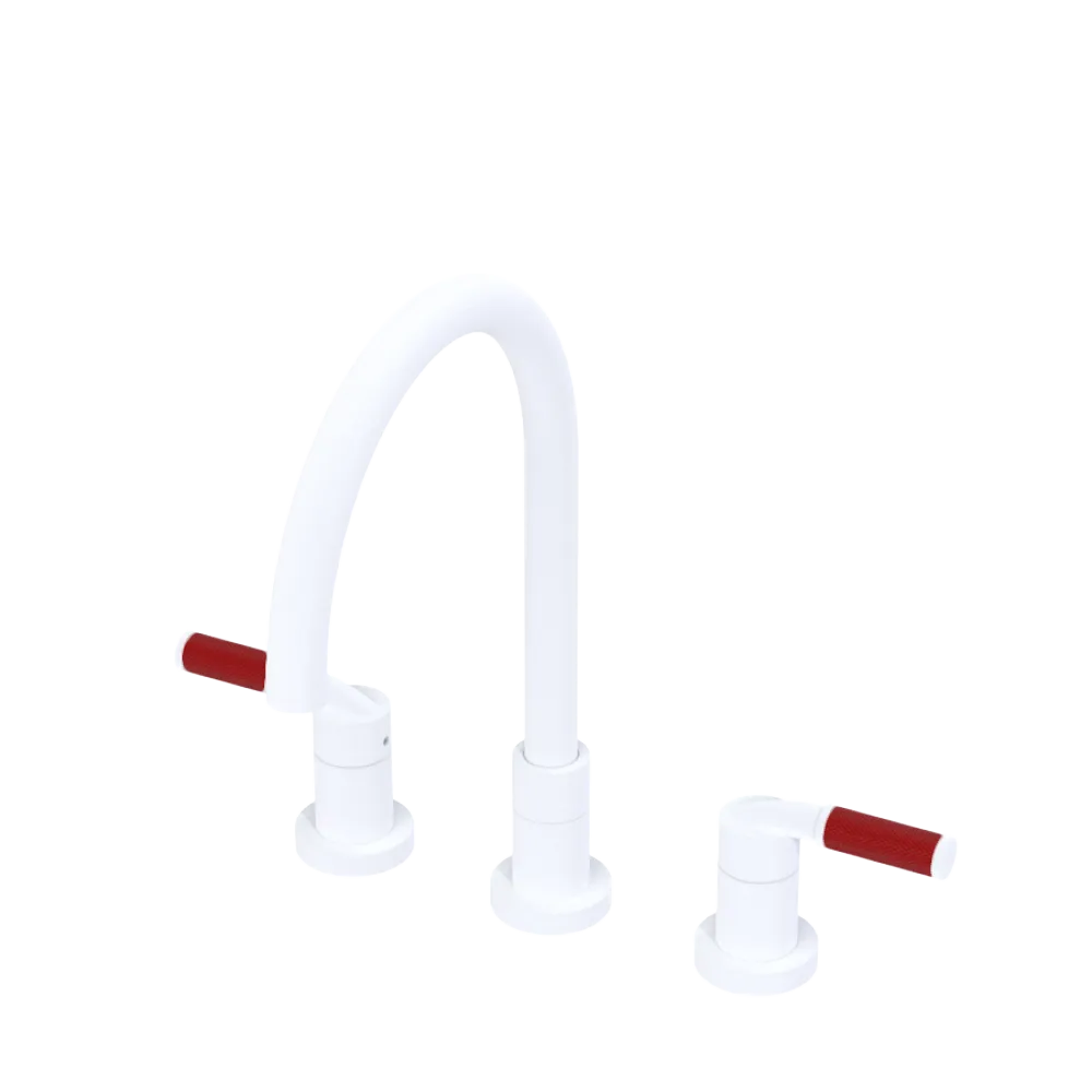 Rubinet Widespread Kitchen Set Matt White