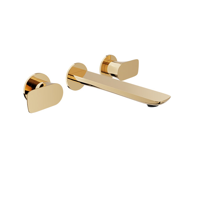 Baril Two handles wall-mounted lavatory faucet, drain not included