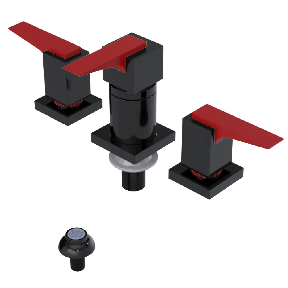 Rubinet Bidet Fitting with Spray, Diverter, and Vacuum Breaker (less drain) Black
