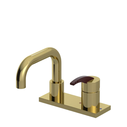 Rubinet 4" Centre Single Control Lav. Set. with Genesis spout (less drain) Natural Brass