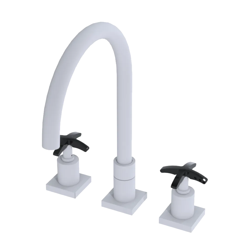 Rubinet Widespread Kitchen Set Matt White