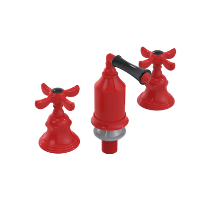 Rubinet Bidet Fitting with Spray, Diverter, and Vacum Breaker (Less Drain) Red