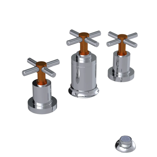 Rubinet Bidet Fitting with Spray, Diverter, and Vacuum Breaker (less drain) Chrome