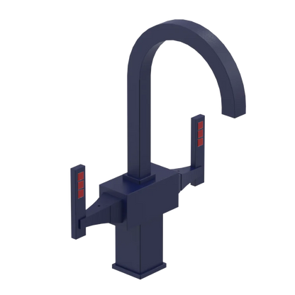 Rubinet Single Hole Dual Handle Lav. Set. (less drain) Midnight Blue
