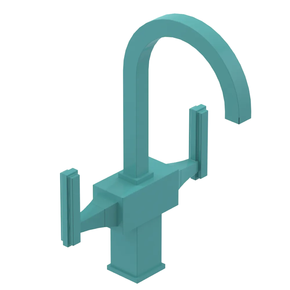 Rubinet Single Hole Dual Handle Lav. Set. (less drain) Aqua