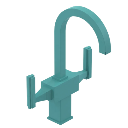 Rubinet Single Hole Dual Handle Lav. Set. (less drain) Aqua