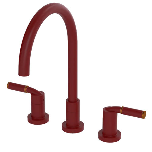 Rubinet Widespread Kitchen Set Maroon