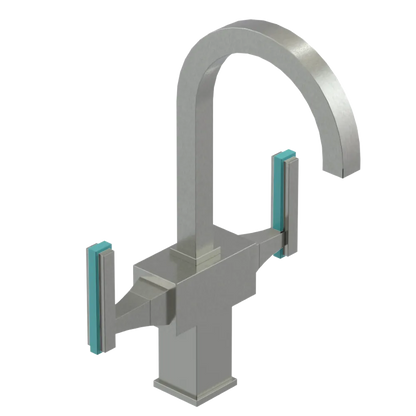 Rubinet Single Hole Dual Handle Lav. Set. (less drain) Satin Nickel
