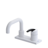 Rubinet 4" Centre Single Control Lav. Set. with Genesis spout (less drain) Matt White