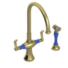 Rubinet Two Handle Single Hole Kitchen Set with Hand Spray Natural Brass