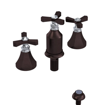 Rubinet Bidet Fitting with Spray, Diverter, and Vacum Breaker (Less Drain) Tuscan Brass