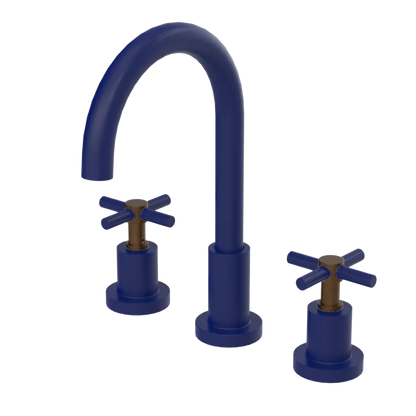 Rubinet Widespread Kitchen Set with LaSalle Spout Midnight Blue
