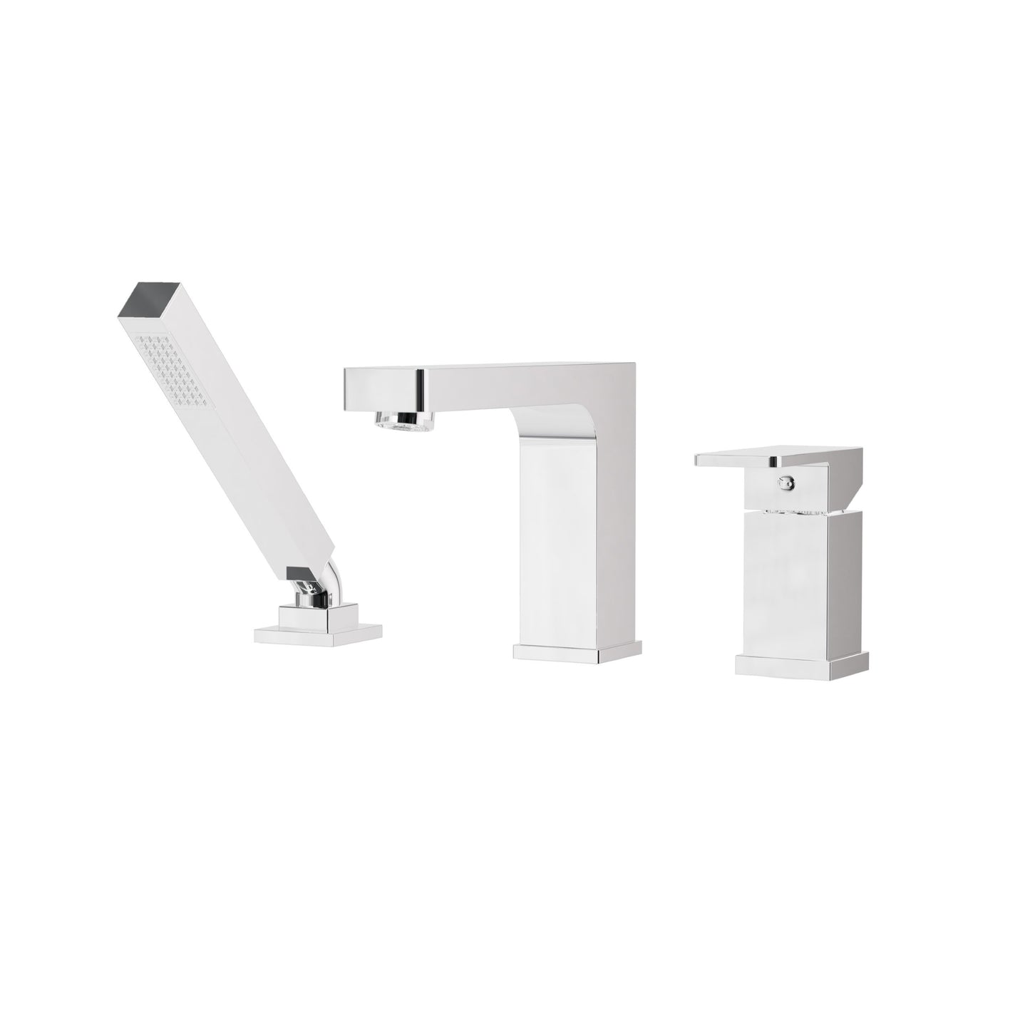 Aquabrass Madison 3-piece deckmount tub filler with handshower