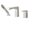 Aquabrass 3-piece deckmount tub filler with handshower