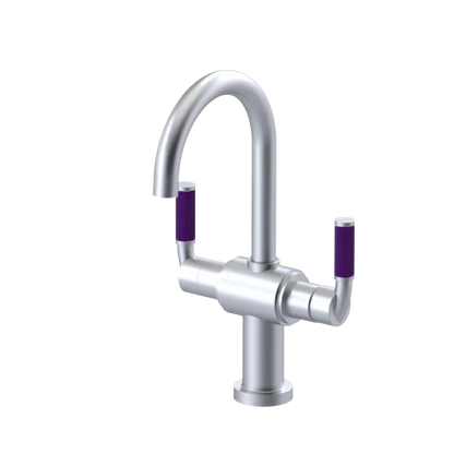 Rubinet Single Hole Dual Handle Lav. Set. (less drain) Satin Chrome