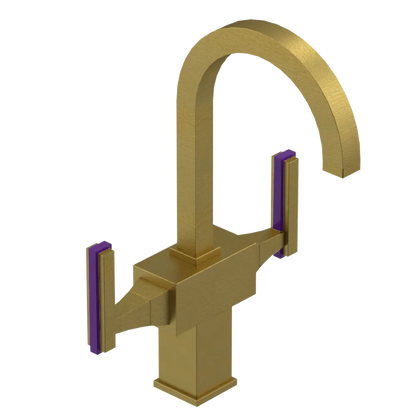 Rubinet Single Hole Dual Handle Lav. Set. (less drain) Antique Brass Matt